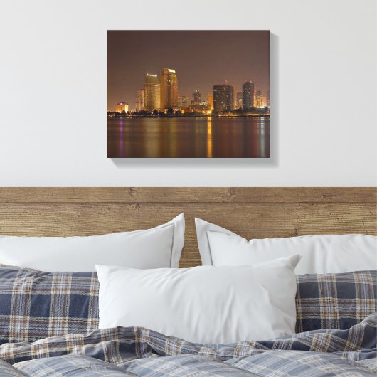 San Diego Skyline Dusk Canvas Afdruk (Insitu (Slaapkamer))