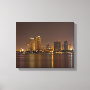 San Diego Skyline Dusk Canvas Afdruk