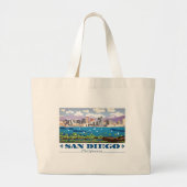 San Diego Skyline Grote Tote Bag (Voorkant)