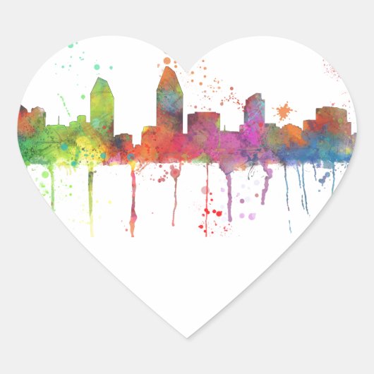 SAN DIEGO SKYLINE HART STICKER (Voorkant)