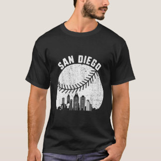 San Diego Skyline Honkbal Fan San Diego Honkbal T-shirt
