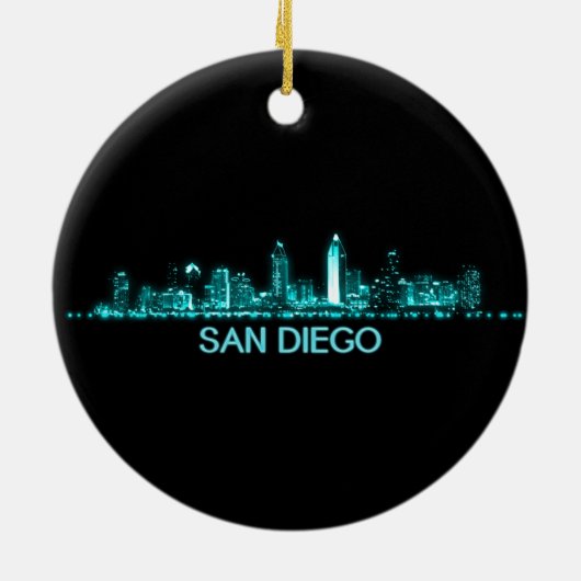 San Diego Skyline Keramisch Ornament (Achterkant)