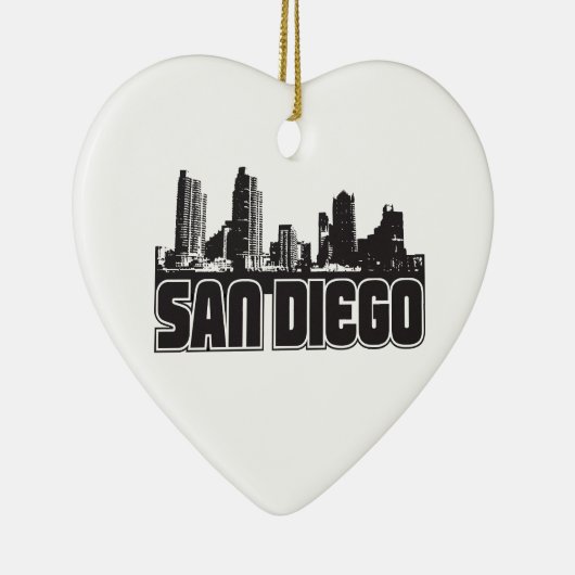 San Diego Skyline Keramisch Ornament (Rechts)