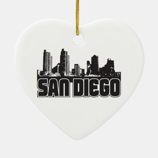 San Diego Skyline Keramisch Ornament (Achterkant)