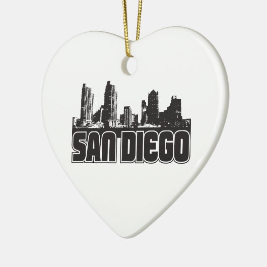 San Diego Skyline Keramisch Ornament (Links)