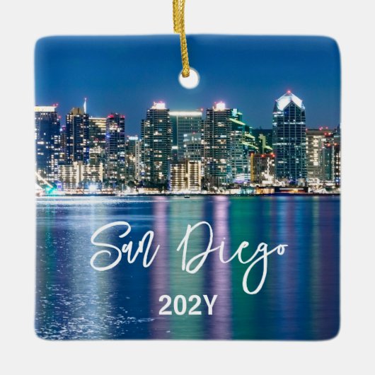San Diego Skyline keramische Ornament (Voorkant)