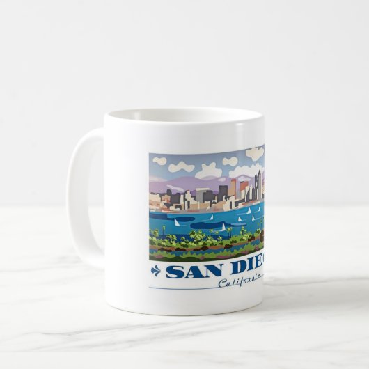 San Diego Skyline Koffiemok (Voorkant links)