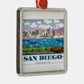San Diego Skyline Metalen Ornament (Rechts)