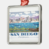 San Diego Skyline Metalen Ornament (Links)