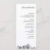 San Diego Skyline Modern huwelijksdiner Menu (Voorkant / Achterkant)