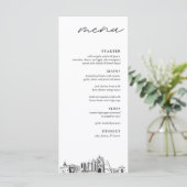 San Diego Skyline Modern huwelijksdiner Menu (Staand voorkant)