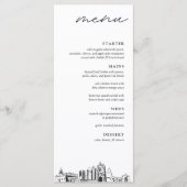 San Diego Skyline Modern huwelijksdiner Menu (Voorkant)