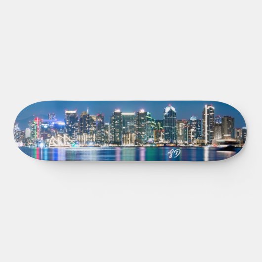 San Diego Skyline monogram Persoonlijk Skateboard (Horizontaal)