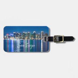 San Diego Skyline Night Bagagelabel