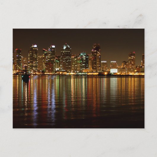 San Diego Skyline Night Briefkaart (Voorkant)