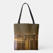 San Diego Skyline Night California Souvenir Tote Bag (Achterkant)