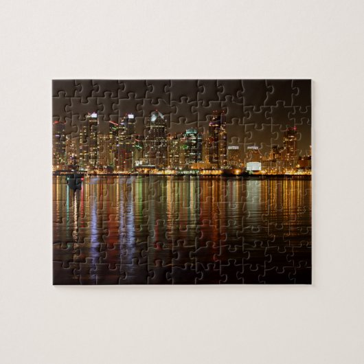 San Diego Skyline Night Legpuzzel (Horizontaal)