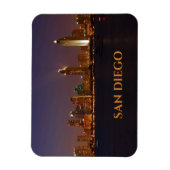 San Diego Skyline Night Lights uit San Diego Bay Magneet (Verticaal)