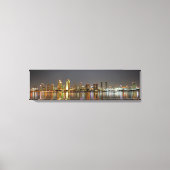San Diego Skyline op de avond panoramisch canvas (Voorkant)