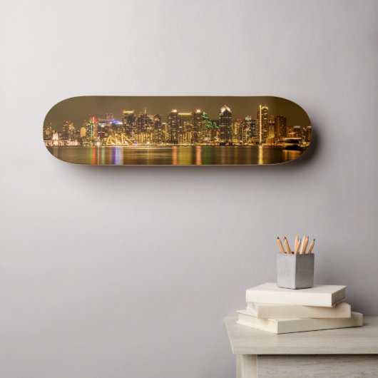 San Diego Skyline Persoonlijk Skateboard (Muurkunst (Horizontaal))