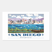 San Diego Skyline Rechthoekige Sticker (Voorkant)