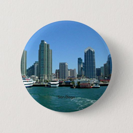 San Diego Skyline Ronde Button 5,7 Cm (Voorkant)