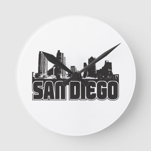 San Diego Skyline Ronde Klok (Voorkant)
