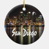 San Diego Skyline 's nachts Keramisch Ornament (Achterkant)