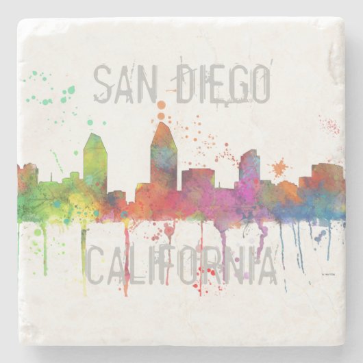 SAN DIEGO SKYLINE STENEN ONDERZETTER (Voorkant)