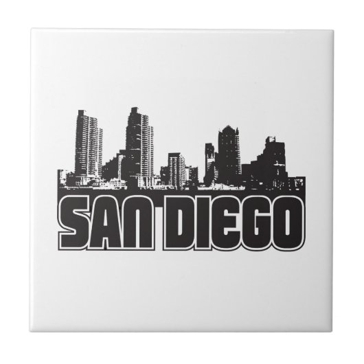 San Diego Skyline Tegeltje (Voorkant)
