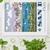 San Diego Skyline Theedoek (Gevouwen)