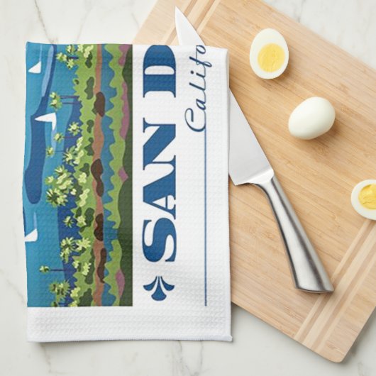 San Diego Skyline Theedoek (Quarter Fold)