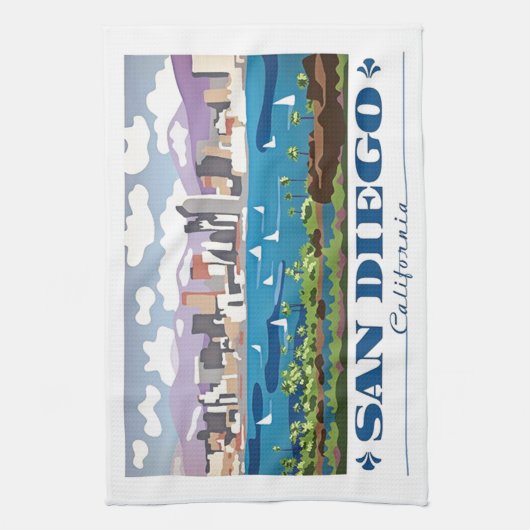 San Diego Skyline Theedoek (Verticaal)