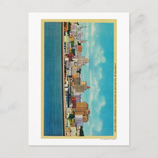 San Diego Skyline uit de BaySan Diego, CA Briefkaart (Voorkant)