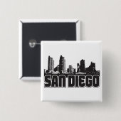 San Diego Skyline Vierkante Button 5,1 Cm (Voorkant /achterkant)
