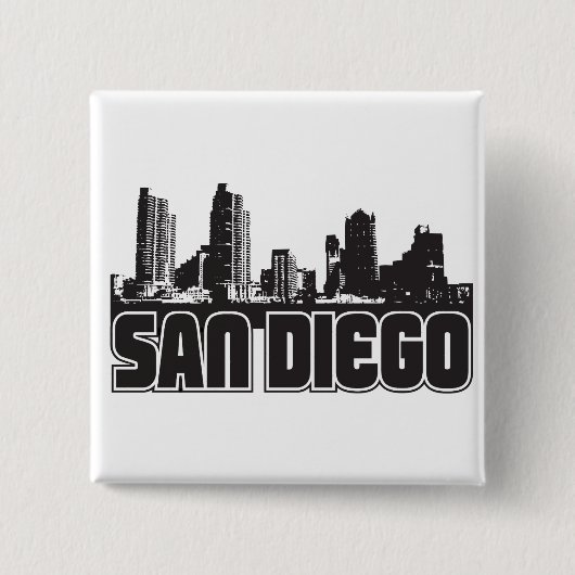 San Diego Skyline Vierkante Button 5,1 Cm (Voorkant)