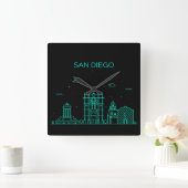 San Diego skyline Vierkante Klok (Huis)