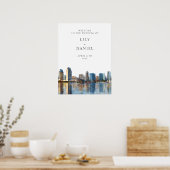 San Diego Skyline Wedding Welcome Sign Poster (Keuken)