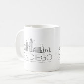 San Diego | Stad gestileerde Skyline Koffiemok (Voorkant links)