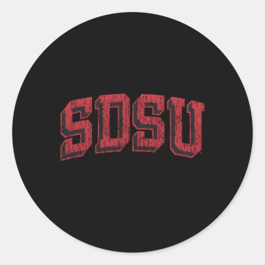 San Diego State Aztecs Arch Block Ronde Sticker (Voorkant)
