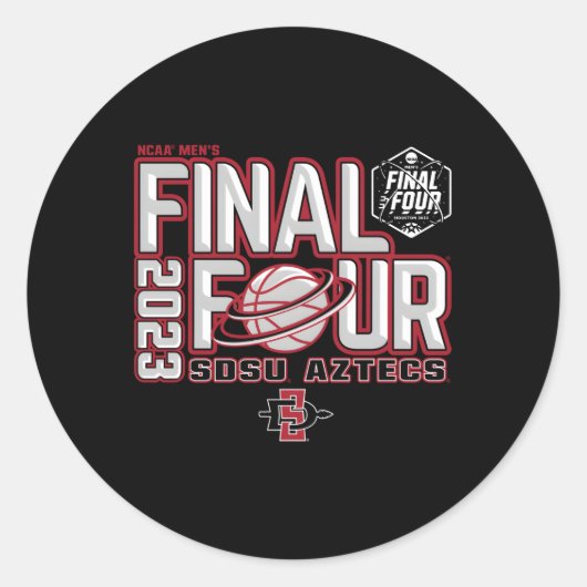 San Diego State Aztecs finale 4 Basketball 2023 Ronde Sticker (Voorkant)