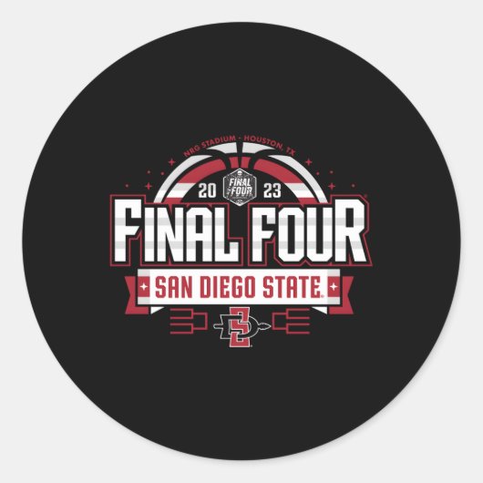 San Diego State Aztecs finale 4 Basketball 2023 Ronde Sticker (Voorkant)