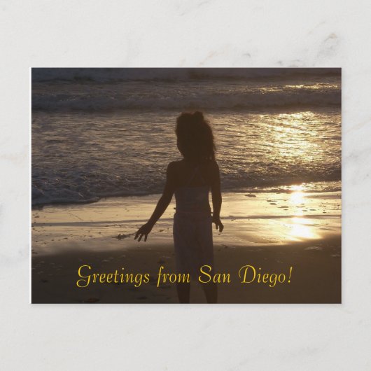 San Diego Sunset Briefkaart (Voorkant)