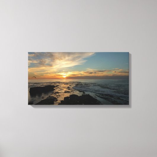 San Diego Sunset I California Seascape Canvas Afdruk (Voorkant)