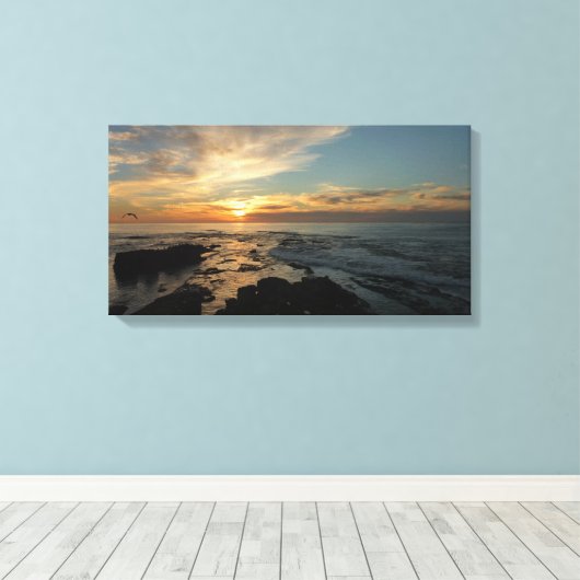San Diego Sunset I California Seascape Canvas Afdruk (Insitu (Houten vloer))