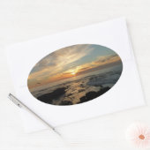 San Diego Sunset I California Seascape Ovale Sticker (Envelop)