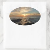 San Diego Sunset I California Seascape Ovale Sticker (Tas)