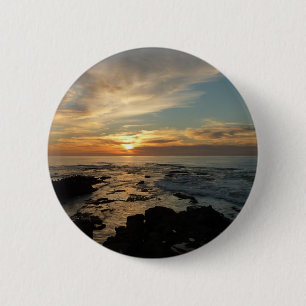 San Diego Sunset I California Seascape Ronde Button 5,7 Cm