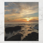 San Diego Sunset I California Seascape Wijn Etiket (Enkel label)
