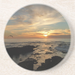 San Diego Sunset I California Seascape Zandsteen Onderzetter